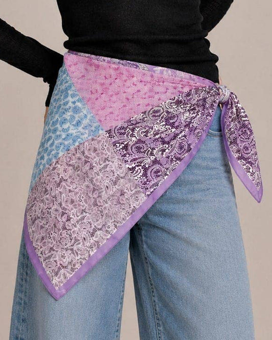 Lavender Paisley Print Square Scarf