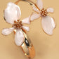 Floral Epoxy Adjustable Open Cuff Bracelet