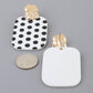 White Polka Dot Metal Earrings