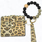 Leopard Silicone Bead Bracelet with Card Holder Keychain