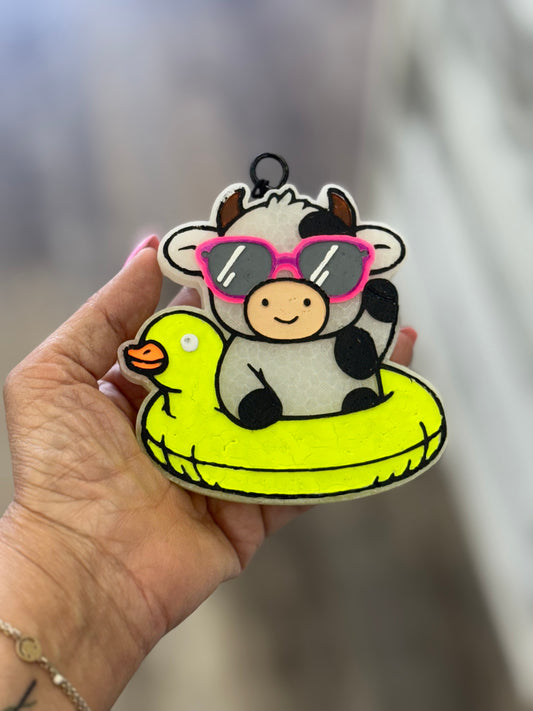 Cow Summertime Car Freshie- Summer Block Party
