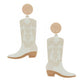 Tan Leather Western Boot Earrings