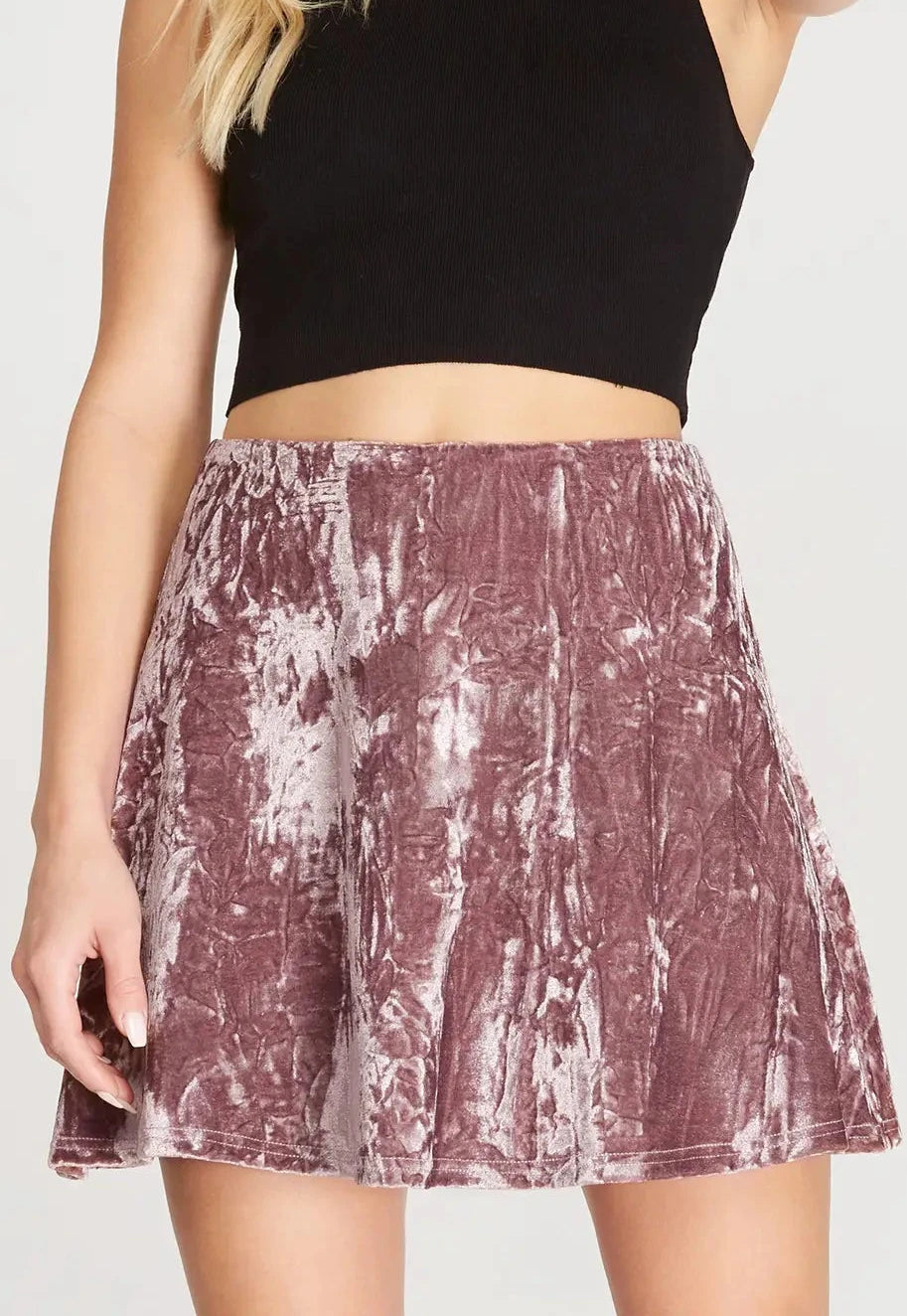 Mocha Velvet Mini Skirt