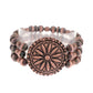 Western Concho 3 Layer Navajo Pearl Beaded Bracelet: Copper