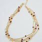 Burgundy & White Multi Strand Necklace