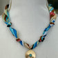 Blue Scarf Disc Charm Necklace