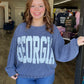 Blue Georgia Comfy Oversize Graphic Sweatshirt