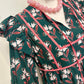 Hunter Green Ruffled Shoulder Floral Dress