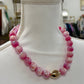 Pink & Gold Iridescent Beaded Necklace