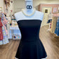 Black Chic Contrast Trim Strapless Romper