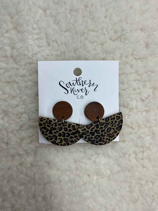 Leopard Boat Earrings