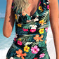 Floral Ruffled Ruched One-Piece