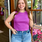 Mauve Ribbed Knit Tank Top