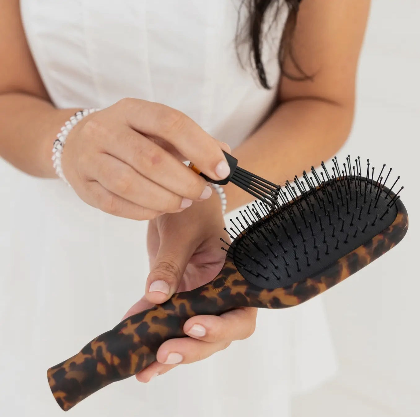 TELETIES Tortoise Detangler Hair Brush for Medium Hair