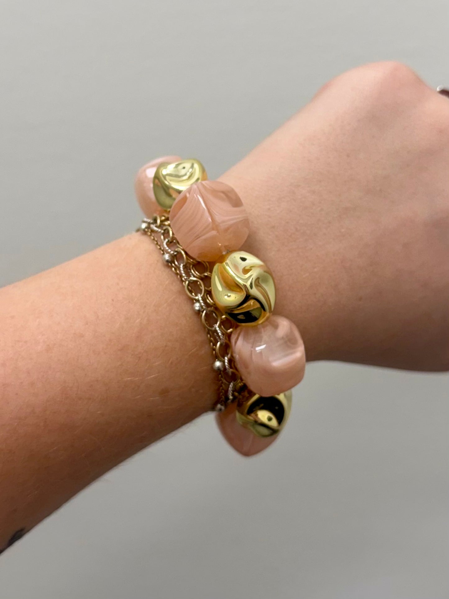 Hart Designs Rose & Gold Bead Bracelet