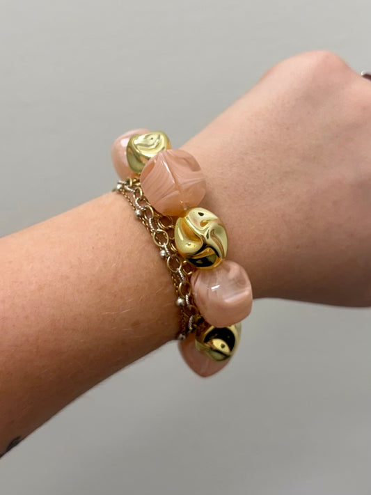 Hart Designs Rose & Gold Bead Bracelet