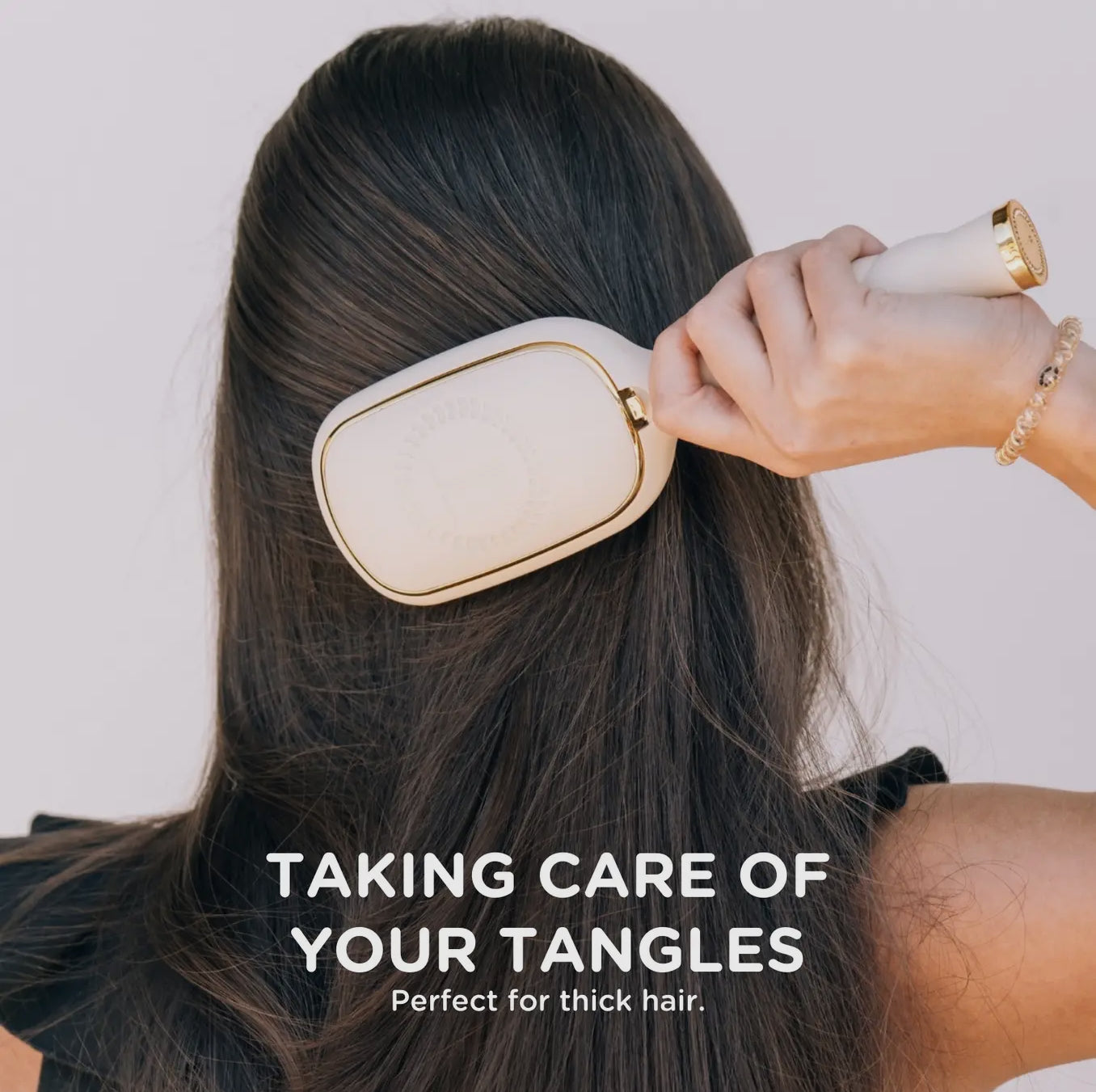 TELETIES Tan Detangler Hair Brush for Thick Hair