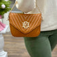 Camel Angela Quilted Crossbody