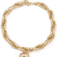Gold Puffy Heart Chain Statement Necklace