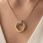Multi Ring Charm Rope Chain Necklace
