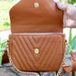 Camel Angela Quited Crossbody