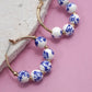 Blue Ceramic Hoop Earrings