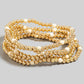Gold Mixed Stone And Metallic Beaded Bracelet Set