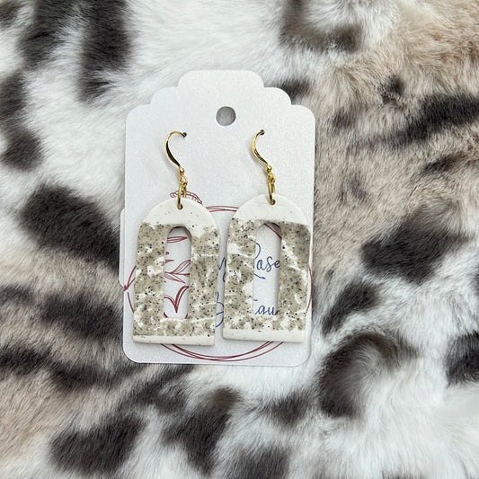 White Speckle Earring