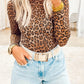 Brown Leopard Mesh Top