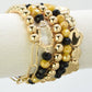 Mustard & Black Multi Strand Bead Bracelet Set
