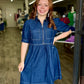 Denim Zip Bodice Dress