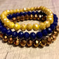 3pc Crystal Bead Bracelet Set- Mustard Seed