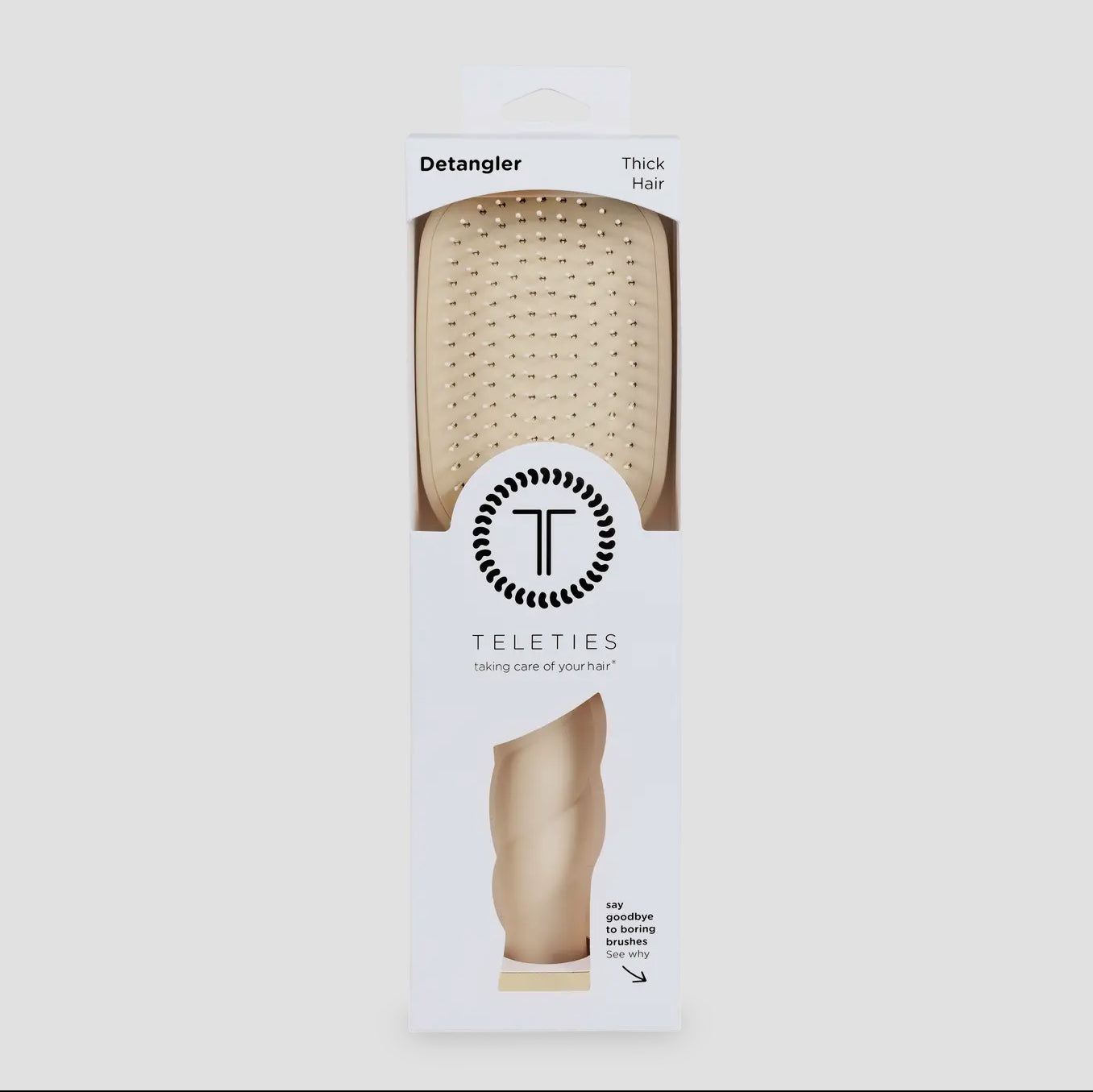 TELETIES Tan Detangler Hair Brush for Thick Hair