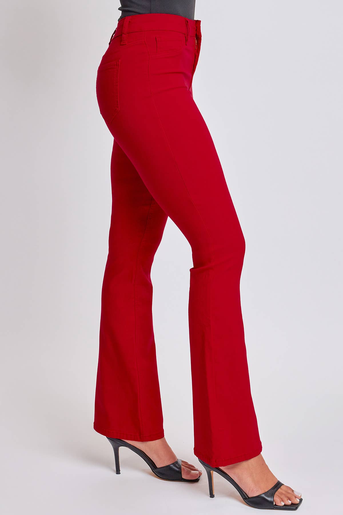 Ruby Red Hyperstretch High-Rise Flare Pants