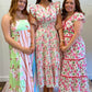 Pink Floral Tiered Dress
