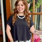 Black Cotton Round Neck Tee