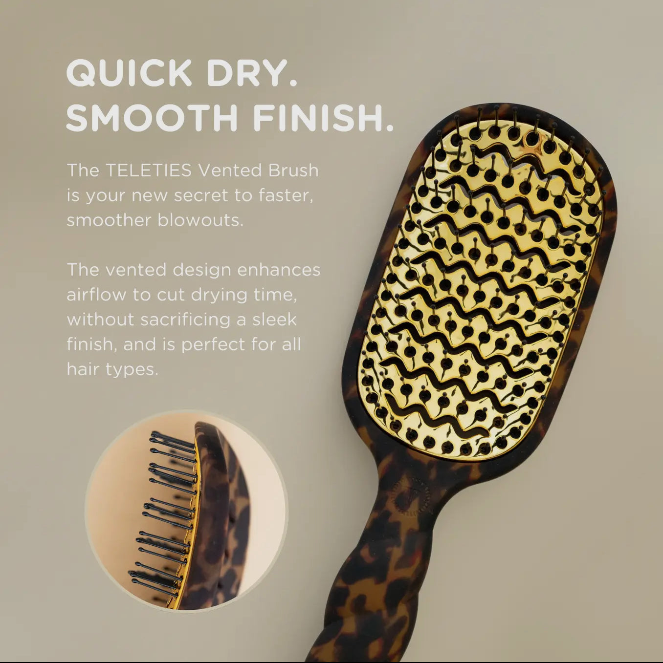 TELETIES Tortoise Vented Hair Brush