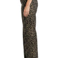 Cheetah High Rise Wide Leg Jeans