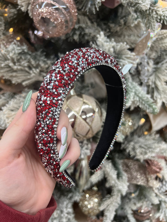 Red & Silver Sparkle Headband