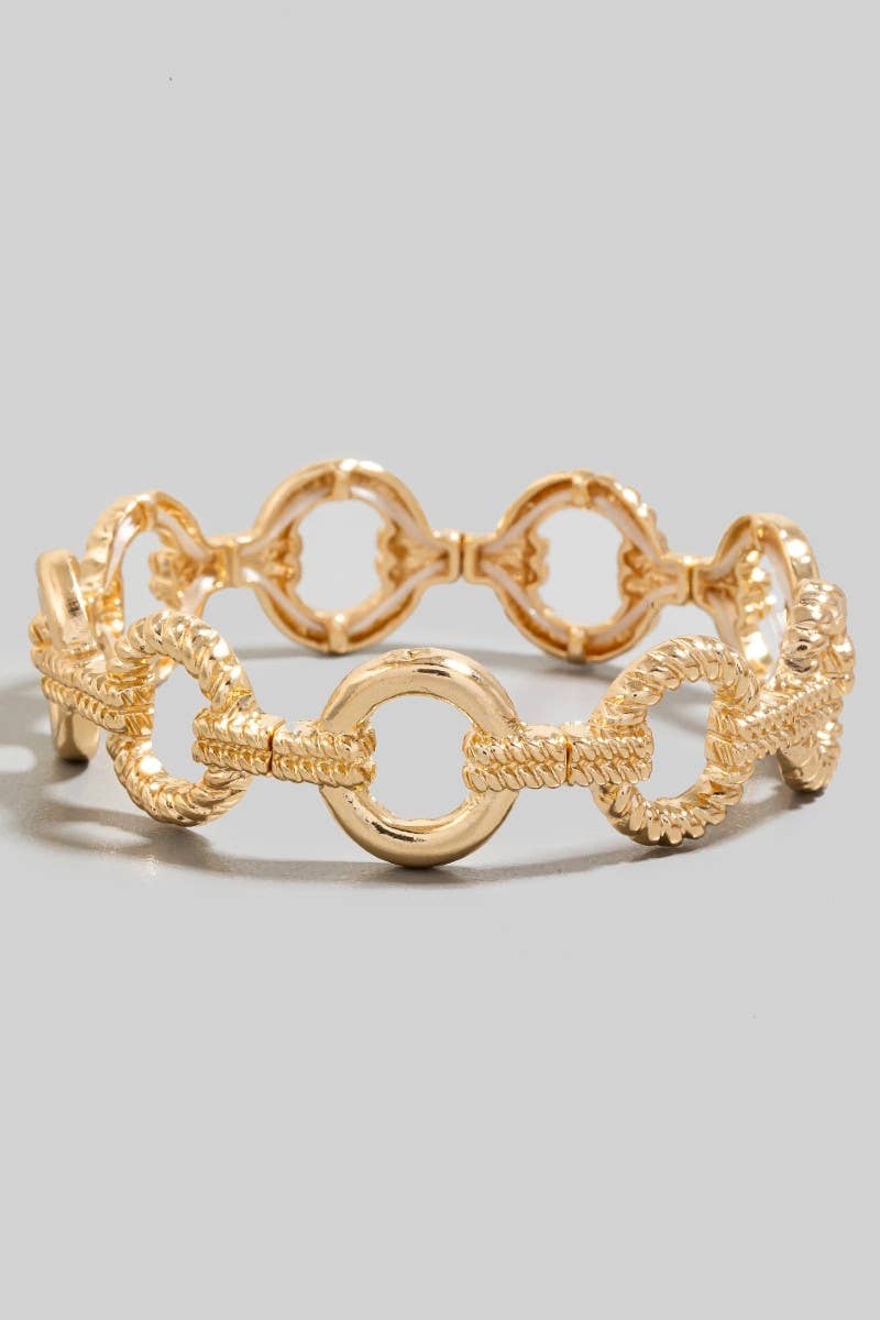 Gold Elastic Metallic Hoop Chain Bracelet