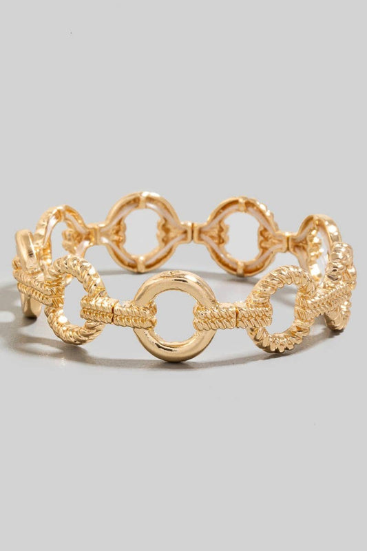 Gold Elastic Metallic Hoop Chain Bracelet
