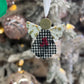 Houndstooth & Gold Foil Clay Angel Ornament