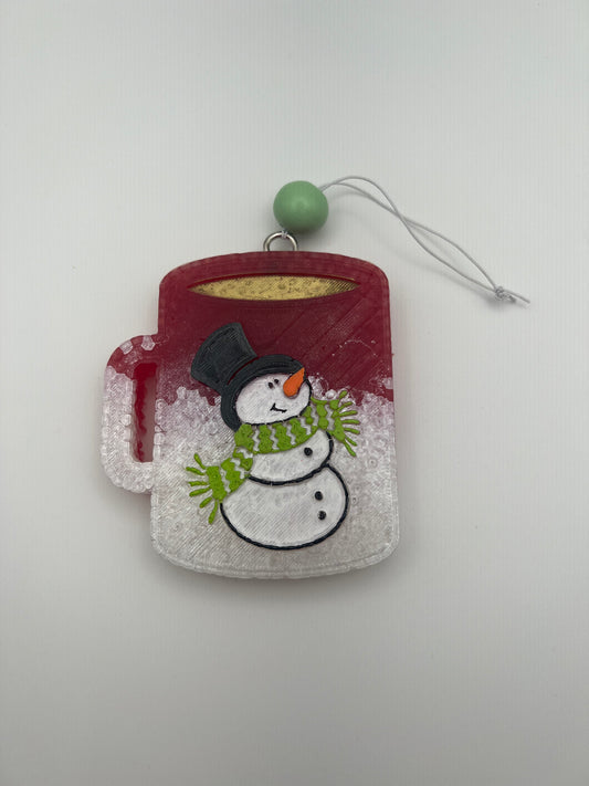 Red Snowman Cup Freshie- Peppermint