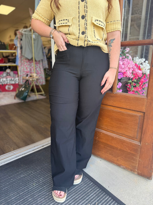 Black High-Rise Pants