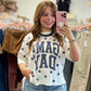 Navy Game Day Polka Dot Top