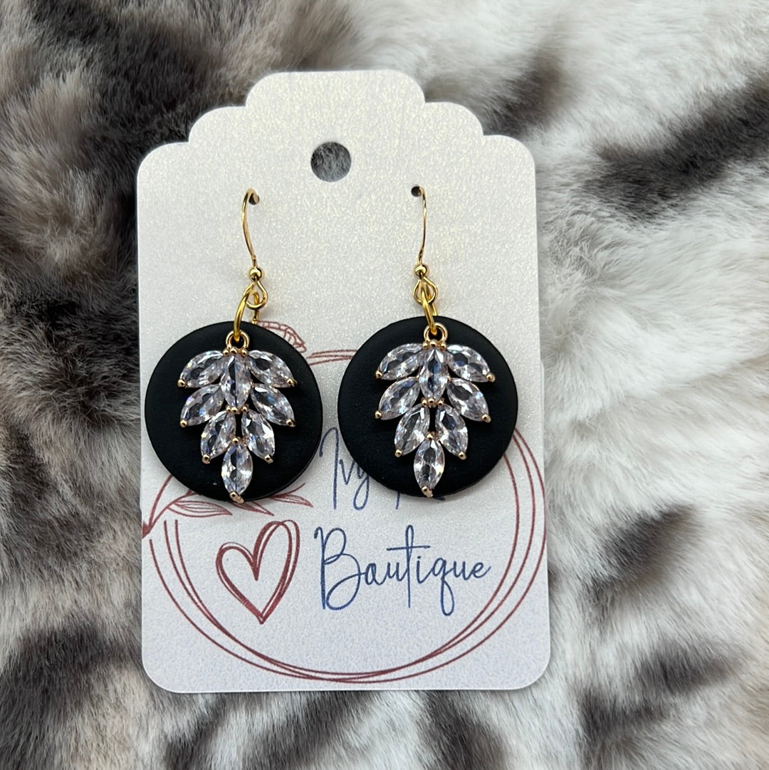 Black Sparkle Dangle Earring