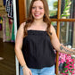 Black Little Bow Tank Top
