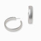 Matte Silver Flat Round Hoop Earrings