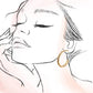 Gold Pearl Hoop Earrings