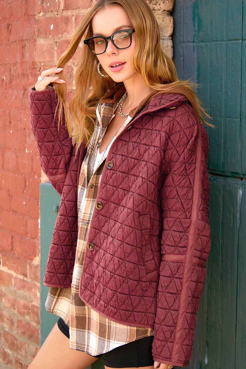 Soft Quilted Fall Winter Jacket / Terracotta